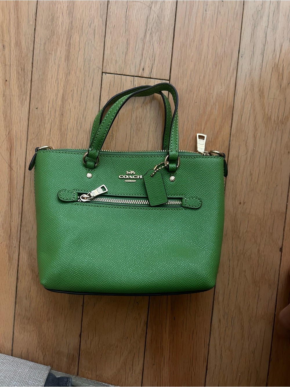 Coach Mini Gallery Crossbody Bag in Green with Gold Hardware NWT